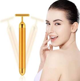 C&xanadu 445017951984 Beauty Bar 24k Gold Skin Care Face Massager Roller 2 In 1 Electric 3d An