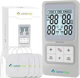 77-88-3 Caremax 2.0 Classic Tens Unit Machine And Ems Massage 120ma Output 3 In 1 Dual Channe