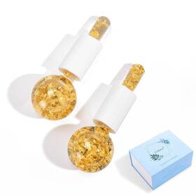 Cibluty Cbb0gold Ice Cryo Sticks Facial Globe With Golded Essence- 2pc Cooling Globes For Cold Or