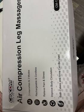Cm-121a Cincom Air Compression Leg Massager Rechargeable Cordless Gray