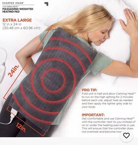 Cwt02106 Claming Comfort Calming Heat Massaging Weighted Heating Pad By Sharper Image Gray