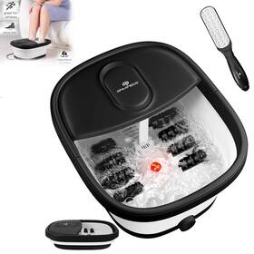 Spa10 Collapsible Foot Spa Massager With Heat Bubbles Shiatsu Rollers And File