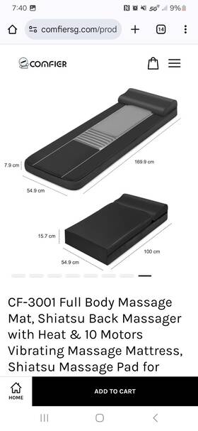 Cf-3001s Comfier Deluxe Massage Mattress For Full Body With Heat Knead And Vibration