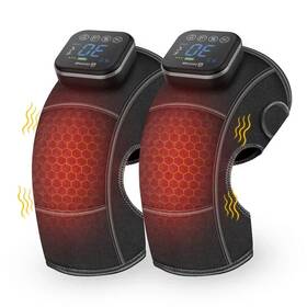 Cf-5321 Comfier 2 Pack Electric Heated Knee Brace Wrap With Massage Vibration Massager