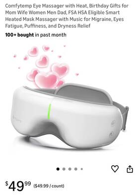 Comfytemp 676351280004 Eye Massager With Heat Vibration Smart For Migraines
