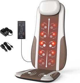 Comrelax 605646792403 Shiatsu Back Massager With Heat Massage Chair Pad Seat Cushion For Deep Ti