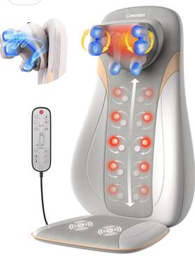 Comrelax 605646792427 Shiatsu Neck And Back Massager With Heat 3d Unique Inch V Roller Deep Tissu
