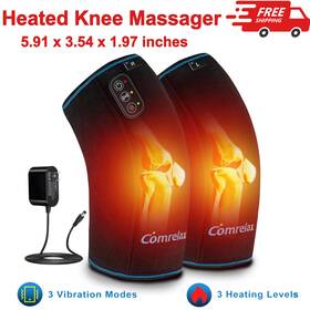 8011517 Comrelax Heated Knee Massager With Vibration 3 Modes Adjustable Straps And Ac Powered