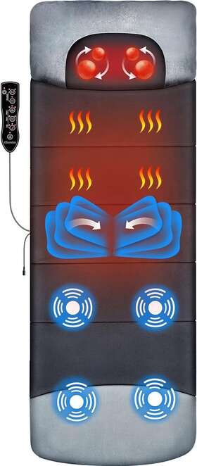Co-7009 Comrelax Full Body Massage Mat With Shiatsu Neck Massager 3d Lumbar Traction Etc