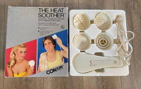 Dh30 Conair 074108317001 The Heat Soother Massager With Attachments And Original Box Vintage