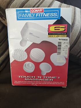 11ff2 Conair Family Fitness Touch N Tone 1 Messager With 6 Attachments And Paperwork