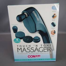 Hm8wt20 Conair Touch Ftn Tone Massager With 4 Attachments Acupressure Scalp Soft