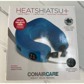 Nm25f Conaircare Heatshiatsu Neck Rest Massager Heat Vibration Blue Cordless