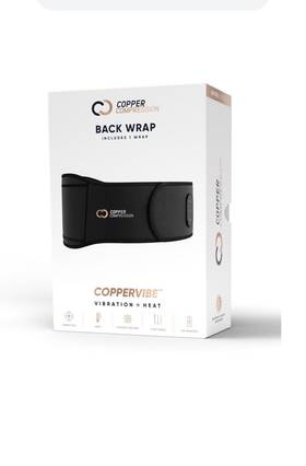 Cooper Compression 810053865323 Coppervibe Vibration Heat Therapy Back Wrap Vibrating Heating Massager Pad