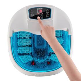 Ep24835bl Costway Foot Bath Spa Massage Tub With Heat And Bubbles Electric Rollers Blue