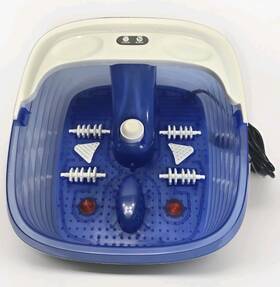 Us-2es10230us-bl Costway Electric Foot Spa Massager With Heat Infrared Bubble Vibration Rollers Blue Basin