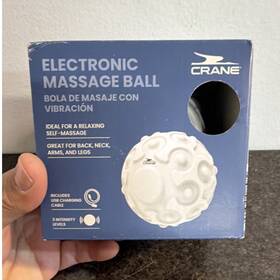Ans-25-087 Crane Vibrating Massage Ball Cordless Usb Charging 3 Intensity Levels White
