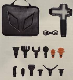 Y8-carbon-15 Dacorm Massage Gun With Attachments And Case Tested Clean