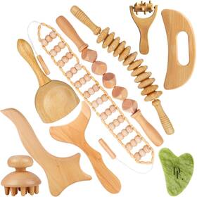 Daily Favorites 734690483057 10-in-1 Wood Therapy Massage Tools Lymphatic Drainage Massager Maderoterapi