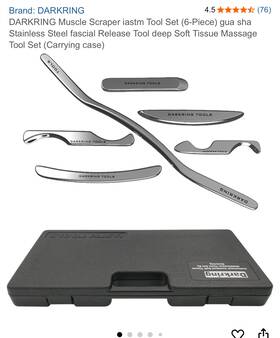 Myomotions-q6 Darkring Tools 6-piece Stainless Steel Iastm Set - Muscle Scraper Massage Tool For Deep Tiss