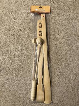 Dasom 809066909782 3 Pc Bamboo Set 13 Inch Massage Hammer 18 Back Scratcher With Rollers 19 Shoehorn