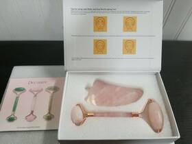 765412 Deciniee Jade Roller And Guam Shad Tools Set Rose Quartz