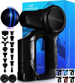 Mg07 Deep Tissue Massager Percussion Muscle Relax Vibrating 17 Heads Specular Black