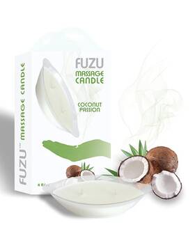 82430 Deeva 831868005957 Fuzu Massage Candle Coconut Passion 4oz White