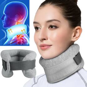 Th8040199gr Donwell Adjustable 2-in-1 Neck Brace Collar Cervical Support Traction Therapy Device