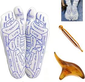 Duoduo38 Duoduole 3 Pcs Reflexology Socks With Tools Set Acupressure