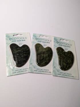 7692 Ecotools 3 Pecotool Jade Gua Sha Soothing Massaging Smooth Sculpts 100% Real