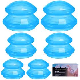 Eiito 718387763950 Cupping Therapy Sets -silicone Cups Set Firm 6 Professional Blue