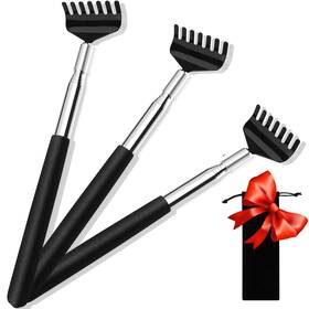 Elaso 606600604152 3-pack Black Telescopic Back Scratcher Portable Extendable Stainless St