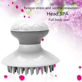 Electric Head Massager Comb Anti-static Scalp Stress Relief Hair Scrubber Brush