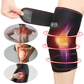 Electric Heating Vibration Knee Joint Pad Brace Massage Therapy Legs Massager Us
