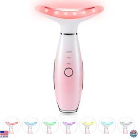 B0dj2b2lqy Elishine 7 Color Vibrating Neck Face Massager Tool For Home Skin Care Pink