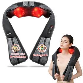 Elomol 008678571914 Neck Shoulder Massager With Heat Cordless Back And Massage - Black