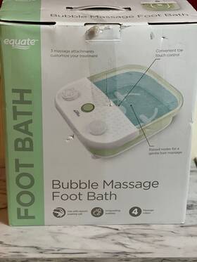Equate 681131116404 Portable Spa Foot Bath Massager With Toe Touch Control