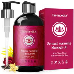Essencetics 751036510693 Best Oil 8 Oz Organic Body Massage With Ylang Patchouli And Vanilla Rose