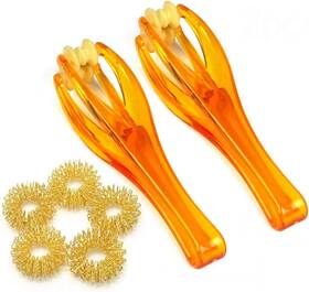 H470134 Eyxformula 2 Pcs Finger Roller Massager And 5 Acupressure Massage Rings For