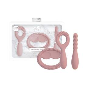 Pcdtb005 Ezpz Oral Development Tools 3 Pack In Blush - Months Non-slip Loop Smile A