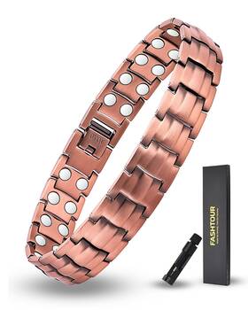 Fashtour 722024828889 Copper Magnetic Bracelet For Men 2x Strength 99.99% Pure Wit