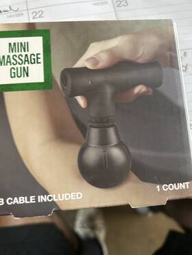 Festive Voice 560606 Mini Massage Gun Cordless Handheld Rechargeable Usb Charging Black