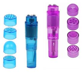 Finever 768399622554 Mini Massager Handheld With 4 Heads Pocket Pen For Body Face Neck Head Bac