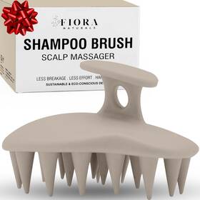 Ivry-001 Fiora Naturals Scalp Massager Shampoo Brush - Silicon Scrubber And Ivory