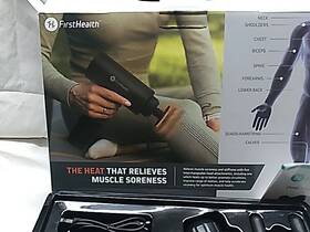Fh1001 Firsthealth Heated Therapy Body Massager 6 Speeds 5 Attachments Rechargeable Battery Black