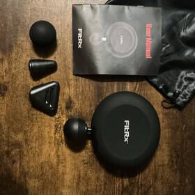 Fitrx 7773 On-the-go Cordless Massage Gun Black With 3 Heads And Carry Bag