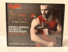 Flex Fitness 403272305507 Handheld Deep Tissue Percussion Muscle Massager 6 Speed 5 Heads Usb Rechargeable