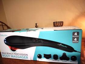 Flexworks 849813041301 Back Massager Handheld Percussion Body Max Reach Deep Tissue Ma