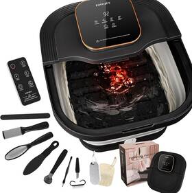 Fofoj Y 744759455215 Collapsible Foot Spa Bath With Heat And Massage Roller Bubble Temperature Cont